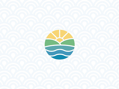 Friday Sunshine badge balance branding design illustration land logo mark sea sun sunshine