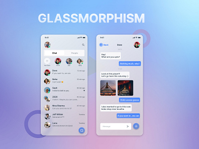 Glass morphism chat app glass morphism mobile app uidesign ux design web design web development