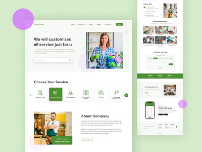 Home Service Landing Page home care home service house care ui