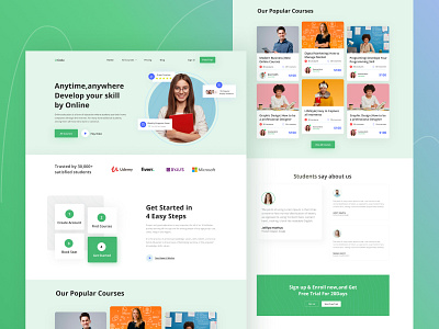 Online Learning Landing Page