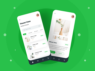 Mobile App UI Exploration android app colourful ecommerce ecommerce app ecommerce shop flower flower vase ios app minimal mobile apps mobile ui mobile ux trends trendy typography