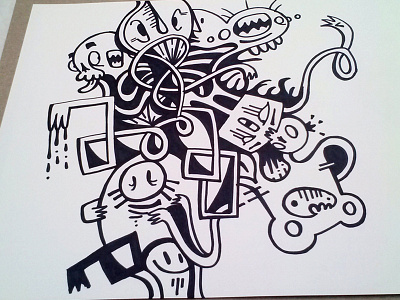 Messing doodle monsters nonsense sharpie