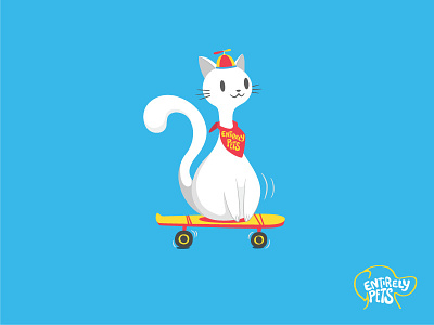 Skateboard Cat bandana cat crayon hat kitty propeller skateboard