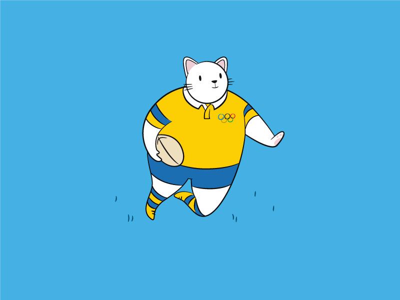 Rugby Cat by Christine Moon on Dribbble