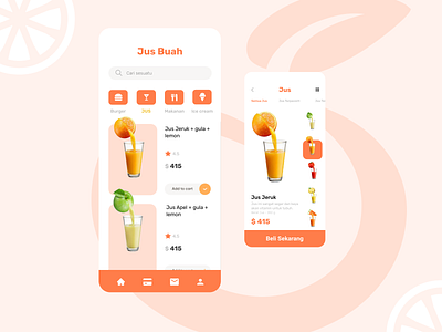 Fruit orange app design icon mobile restaurant ui ux