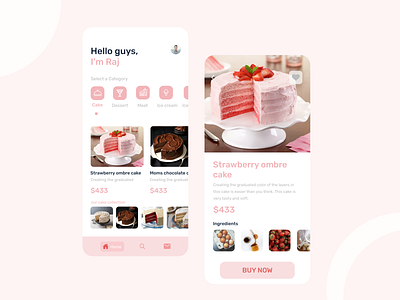 Strawberry Ombre Cake png app design mobile ui ux