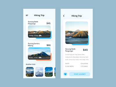 Hiking Trip app design hiking indonesia designer mobile trip ui ux