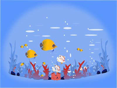 Fish World design illustration