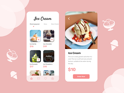 Ice Cream app delivery app design icecream mobile ui ux