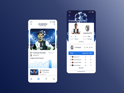 Cristiano Ronaldo app champions league concept design favorite logo mobile soccer app sports spotify star typography uefa ui ux