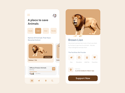 A place to save Animals app design icon mobile ui ux