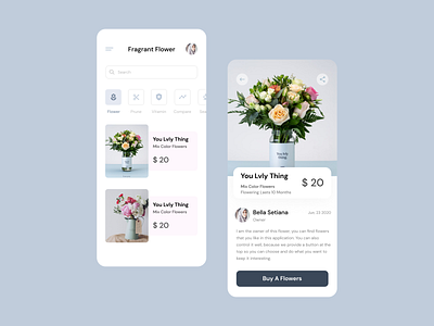 Ornamental Flower app design mobile ui ux