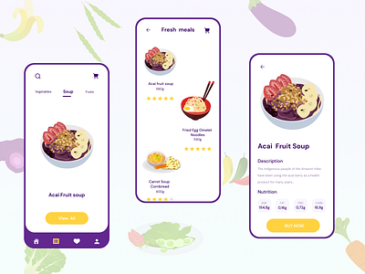 Food app design food food fruit illustration mobile ui ux