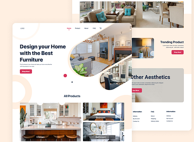 Landing page for a Furniture Company design ui web