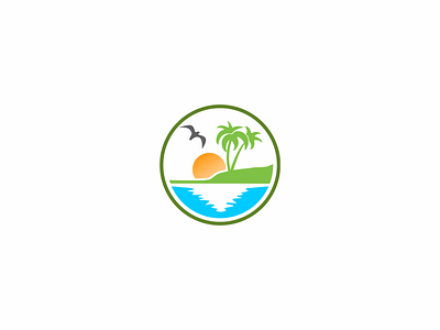beach turtle1 beach design icon logo vector