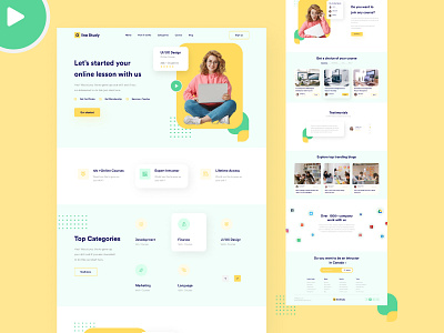 Landing Page clean creative creative design design design trend dribbble education education landing page figma graphic design illustraion landing page design minimal simple ui uiux user experience design web web design website design