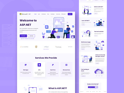 ASP.Net Website Redesign asp.net creative creative design design design trend dribbble figma graphic design illustraion landing page landing page design minimal modern design ui uiux user experience design userinterface web web design website design