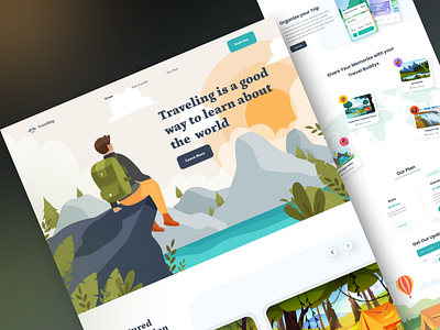 Travel Landing Page design dribbble illustration landing page landing page design travel travel landing page traveling ui uiux web design website design