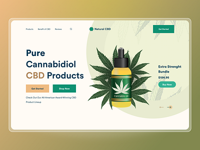 CBD Products Landing page cbd cbd product cbd products landing page design dribbble illustration landing page landing page design ui uiux web design website design