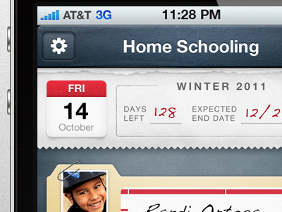 iOS School App 02 blue ios iphone paper school texture