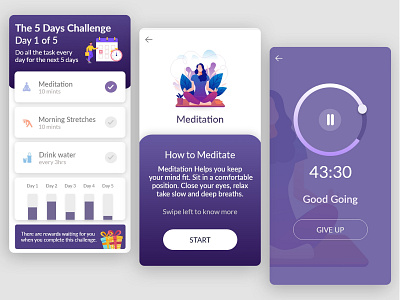 Habit Challenge App app colors design icon mobile app design ui ui design ux web