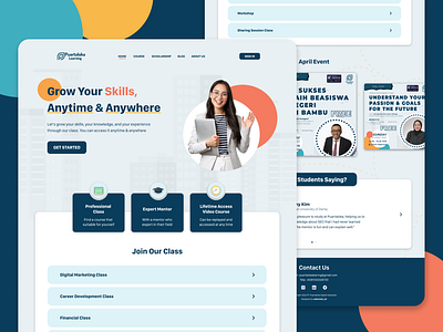 Puartaloka Learning: Landing Page (E-Learning) design e learning education landing page ui website