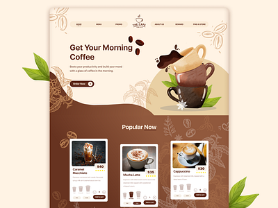 "The Cafe - Coffee To Go" Website coffee design figma ui website