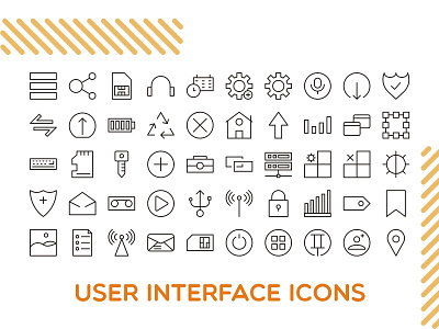 User Interface Icons business button design element icon interface internet line media mobile modern phone set simple symbol technology ui user vector web