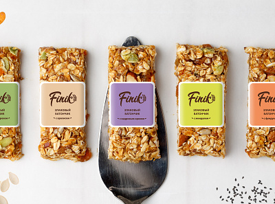 Finik- Cereal bars packing design food logo logo design packaging