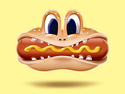 Hotdog character design graphic hotdog icon illustration monster
