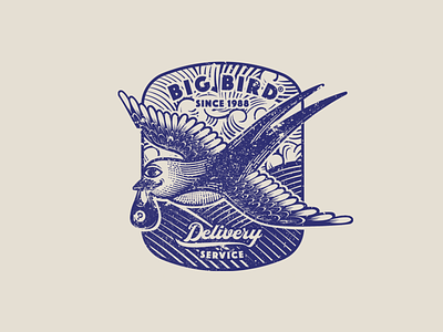 Big Bird bird design graphic illustration logo monster retro vintage badge