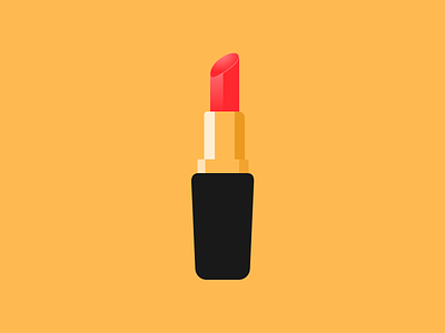 Lipstick fashion flat illustration lipstick nerisson red vector yellow