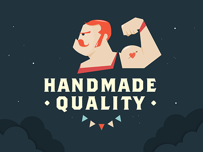 Handmade Quality beard flat handmade illustration tatoo vector