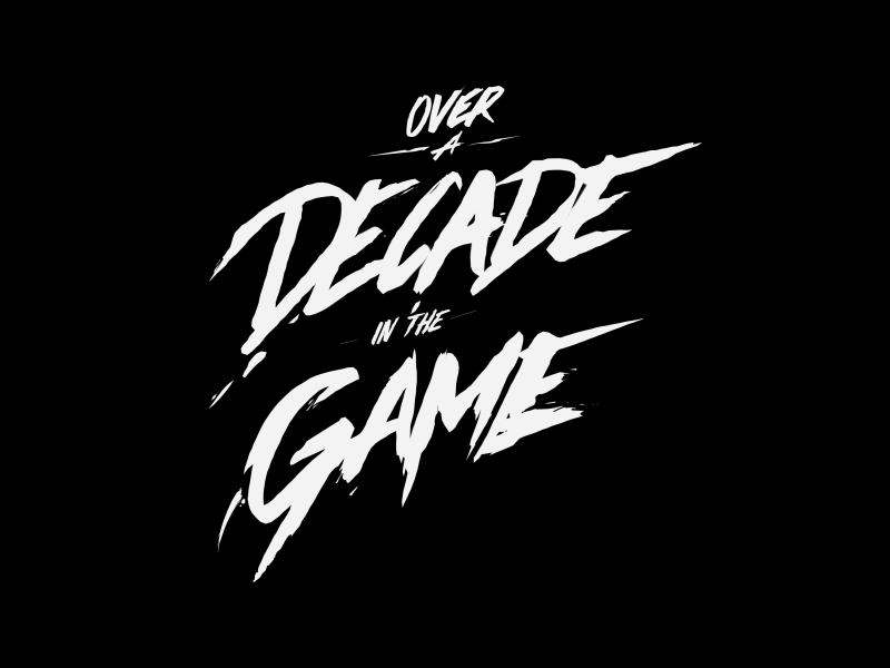 Over A Decade In The Game brush decade engzell game gif handwriting lettering logo motion design type typography