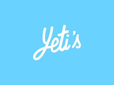 Yeti's blue business card flat hand lettering heidelberg lettering letterpress logo startup vector yeti