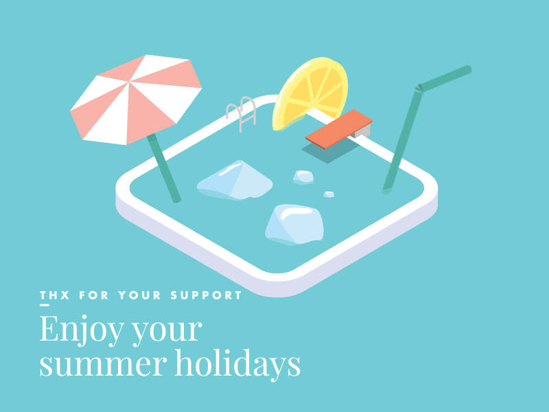 Summer Holidays animation colorful flat holiday ice isometric lemon motion summer swimming pool vacation vector
