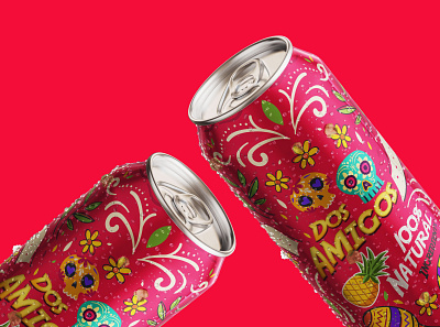 Packaging Design for 'Dos Amigos' Soft Drink can creative drink graphic juice logo packaging