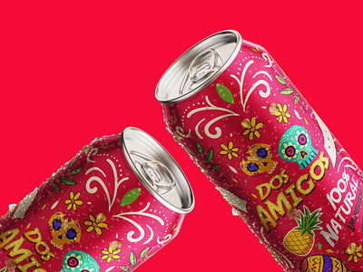 Packaging Design for 'Dos Amigos' Soft Drink