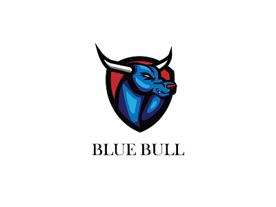 Blue Bull blue blue and white brand bull design horn logo red security shield strength strong stronger