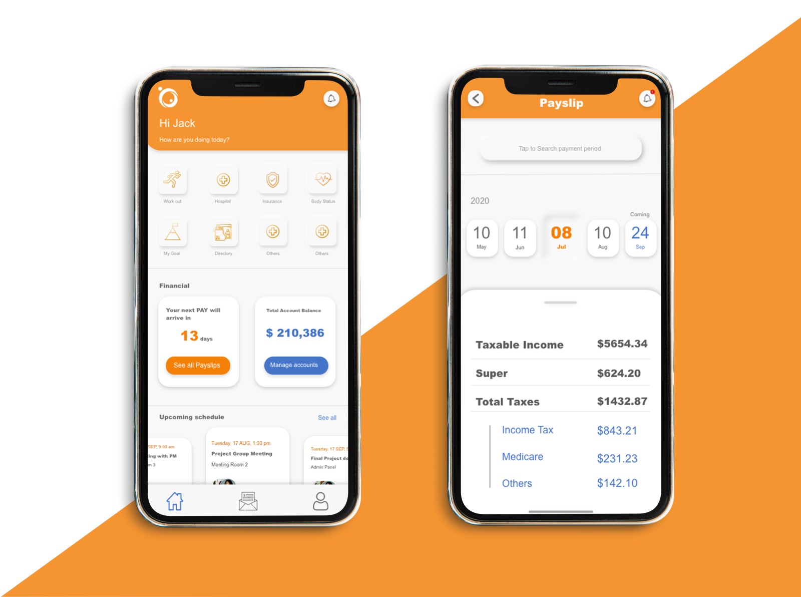 Payslip App UI by Emma Zhang on Dribbble