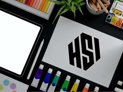 HSI Logo. Creative monogram logo