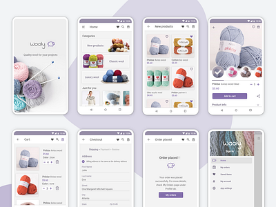 Android eCommerce app adobe xd