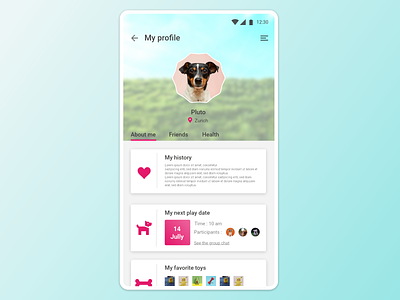 Daily UI #6 User profile adobe xd dog