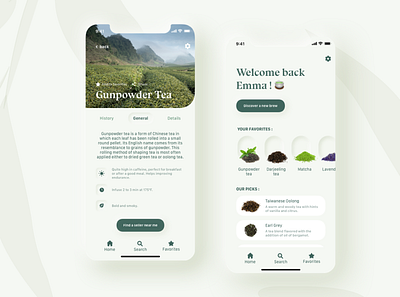 Tea App Concept app design dribbble shot mobile neomorphism neumorphism tea ui ux