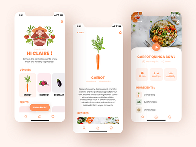 Seasonal Vegetables App app design dribbble dribbble shot food mobile seasonal ui vegetables