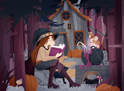 Spooky dribbble shot halloween illustration procreate spooky