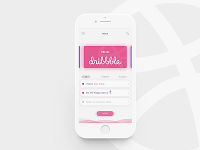 Hello Dribbble! debut debut shot gradient hello ios lagos ndidi nigeria shadows to do list ui design welcome