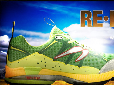 'RE•EVOLUTION: Natural Running' artwork block natural newton running shoes starting trail vibram
