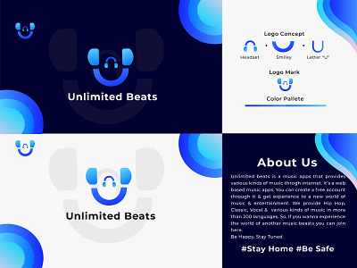 Unlimited Beats Logo Design, Logo Branding app app icon branding concept design creative creative branding creative designer creative logo dailylogochallenge design graphicdesign letter logo logo minimal music app vector