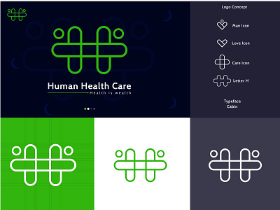 Human Health Care logo design branding clean clean design concept design creative creative branding creative designer creative logo dailylogochallenge design elegant expert designer graphicdesign healthcare letter logo logo logo design medical medical logo vector